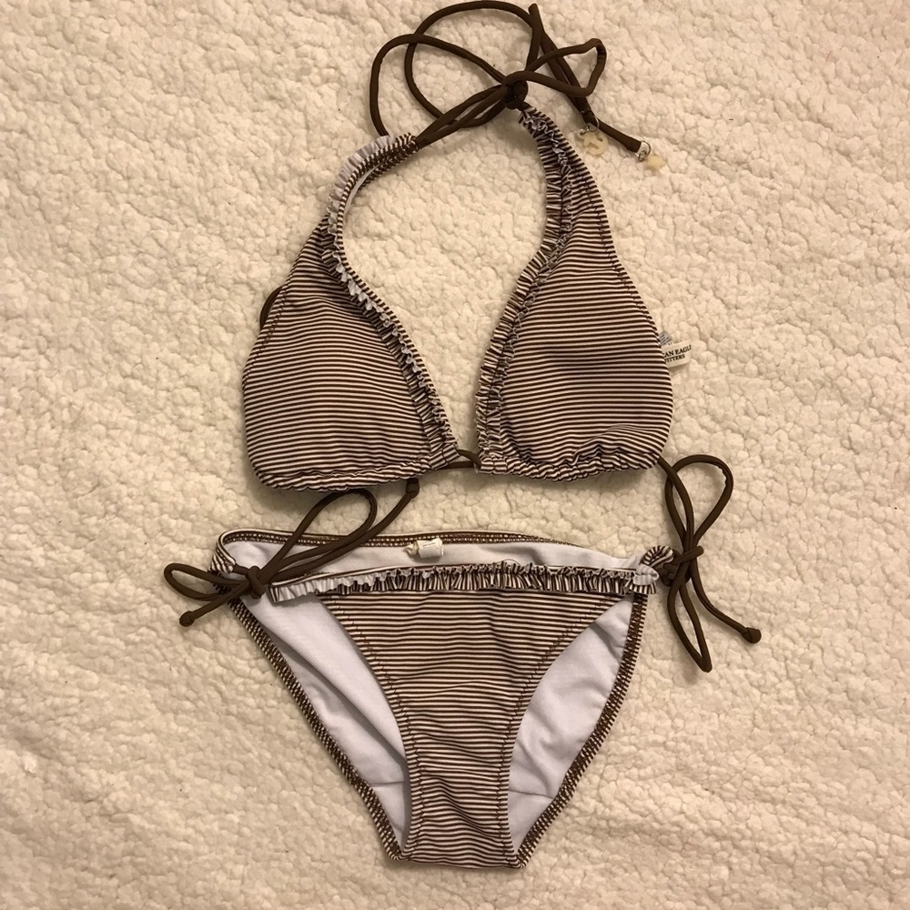 American Eagle Triangle Bikini with Ruffles
